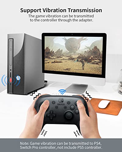 Aolion Bluetooth Controller Adapter For Ps4/ Ps5/ Switch Pro Controller, Wireless Controller Adapter Compatible With Switch/Switch Lite/Windows Pc/Android Tv Box/Steam (Include A Type-C Otg Cable) #TOP3