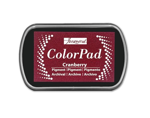 Jacquard ColorPad Archival Pigment Ink Stamp Pads- Cranberry - Acid Free - Non-Toxic - Excellent for Blending, Embossing and Stamping