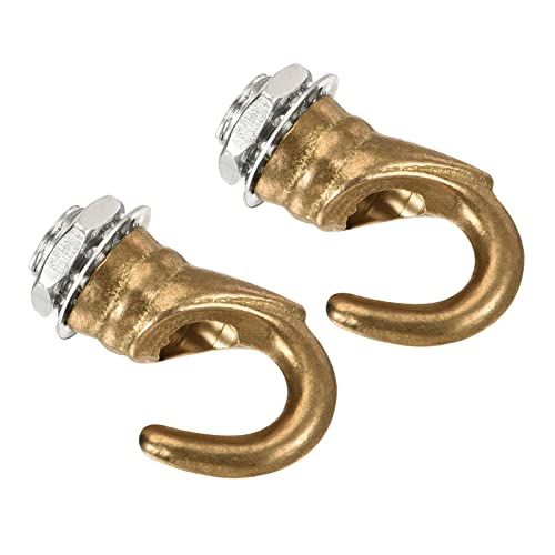 Image of YOKIVE 2 Pcs Alloy M10 Ceiling Hook, Electroplate Pendant Fixtures Hanger | Hanging Chandelier Light, Great for Home (Copper Tone, 0.91x1.22-Inch)