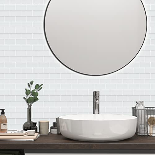CASAPALACE Peel and Stick Glass Tile, Off-White Subway Tile Peel and Stick Backsplash Glass Tiles for Kitchen Bathroom Wall (5 Sheets, 4.23 SQ.FT.) by CASAPALACE - Image 2