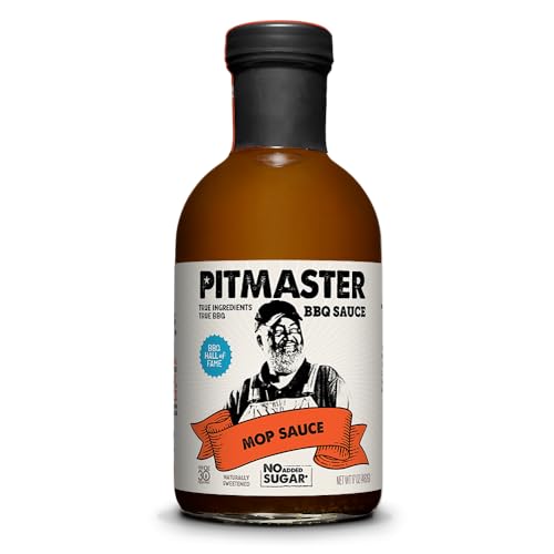 True Made Foods Pitmaster Mop Sauce - East Carolina Vinegar & Hot Pepper Barbecue Sauce, No Sugar Added, Keto, Whole 30, Paleo (17 fl oz, 1 Pack)