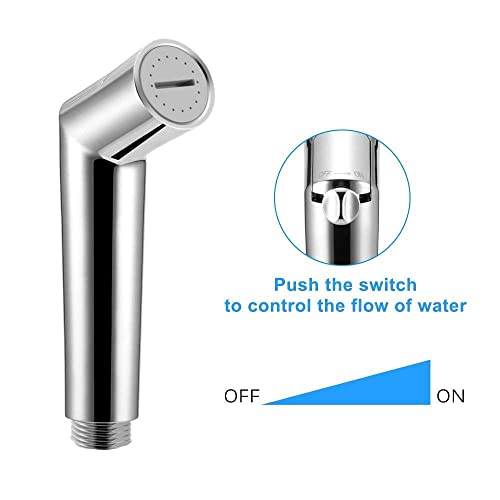 Image of MHS High Pressure Jet Spray for Toilet | Health Faucet Set with Hand Shower Gun & 1M SS Hose Pipe | Bathroom Toilet Jet Spray for Hygiene Cleaning | Toilet Gun for Western Toilet (Slider Abs)