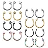 CLISPEED de Anillos para Piercing Diseño Resistente 16 Piezas en Acero Inoxidable y Estilo Variado para del Piercing