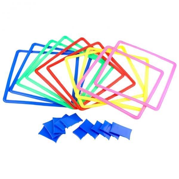 TWTCZOZ 10 Piezas de Rayuela para Niños, Juego de Lanzamiento de para Niños, Enseñanza, Cuadrado, tal como se describe