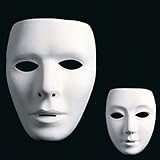 pappmache maske wie viele schichten Farbe: weiß Amakando Weiße Männer Maske Ball Maske Gesichtsmaske Neutrale Herren Phantommaske Faschingsmaske Karnevalsmaske Opernmaske