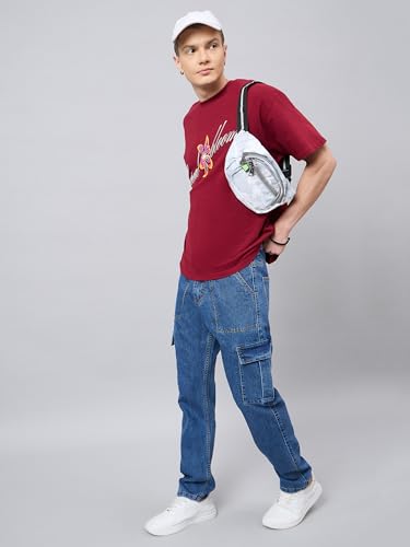 Image of STUDIO NEXX Men's Loose Fit Cargo Jeans | Non Stretchable | Cargo Denim for Men | Loose fit Cargos | Utility Pockets