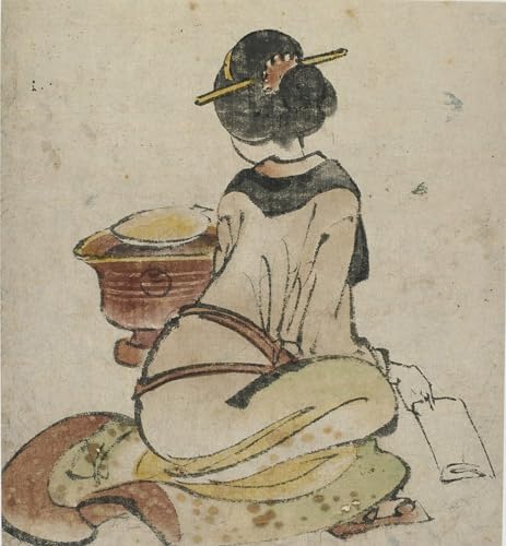 Figure de femme assise Hokusai tableau pour habiller un grand mur