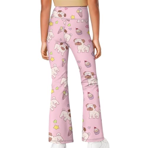 Cozeyat Girls Flare Leggings Wide Leg High Waisted Yoga Pants Tummy Control Full Length Bell Bottoms 5-14 Years4
