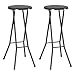 Festnight 2 pz Sedie da Bar Alto da Giardino Esterno Pieghevoli in HDPE Rattan Marrone,Sgabelli da Bar Alto Pieghevoli in Rattan 35x44x80 cm
