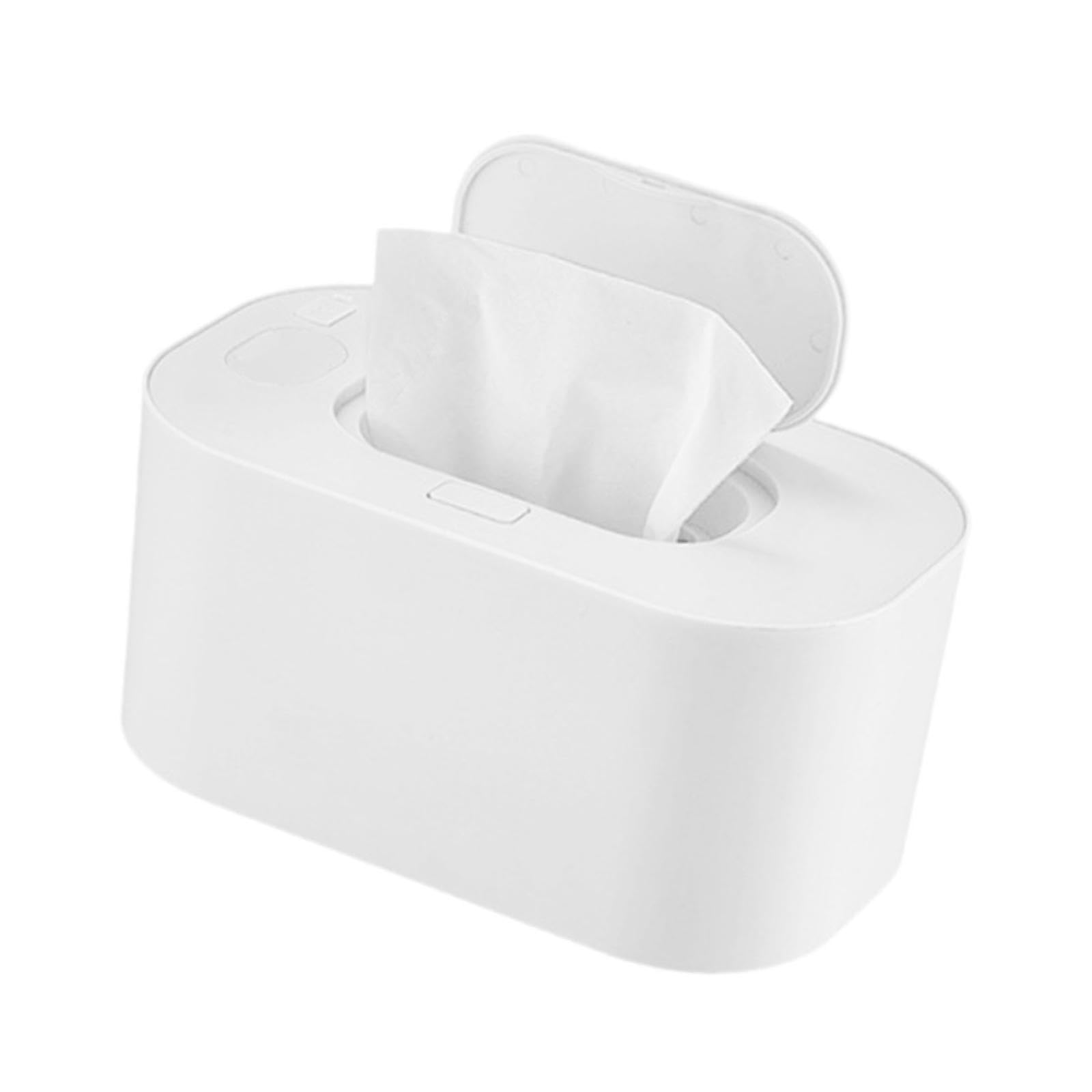 Amagogo Tragbarer USB-Wischtuchwärmer, Warm-Feuchttuchspender, Servietten-Heizbox, 5 V, 2 A, Heimgebrauchs-Gewebewärmer, Weiß