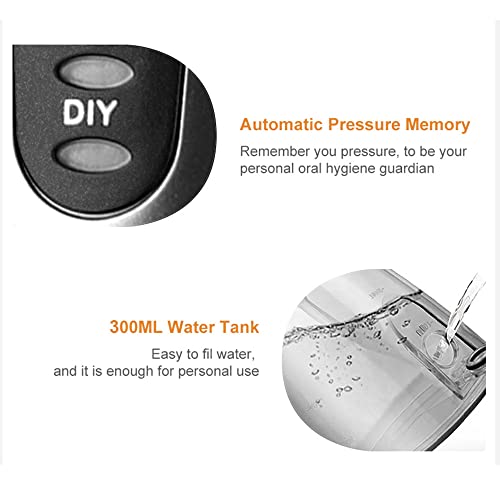 Flosser de água portátil com tanque de 8 onças 5 modos de limpeza IPX7 impermeável sem fio irrigador