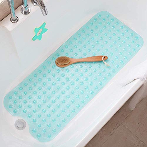 Wimaha Alfombrillas de baño Extra largas - Resistentes al Moho, Antideslizantes, con Ventosa. para Uso en el baño,Lavables a máquina,39x15IN(Teal)