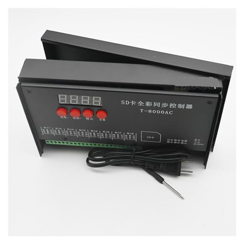 Controlador LED T-8000AC DC5V de tarjeta SD para chips WS2801 e impermeable 3