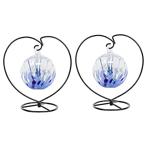 WOCTDTHW Ornament Display Stand Holder Iron Hanger for Chrismas Hanging Glass Globes (Love Shape 2 Pcs)