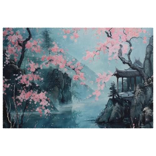 Set de table de qualité supérieure résistant chaleur 30,5 x 45,7 cm Cherry Lake Cabin - 2