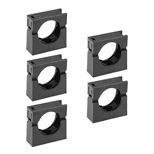 uxcell Corrugated Tube Holder AD25 Plastic Mounting Bracket Pipe Clamp Clips with Double Struts 5Pcs