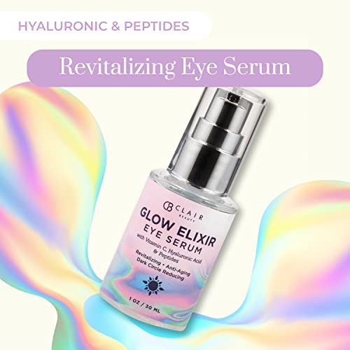 Clear Beauty (Formerly Clair) Vitamin C & Hyaluronic Acid Under Eye Serum - Reduce Eye Bags, Puffiness, Dark Circles & Wrinkles, Lifting Eye Serum - Cruelty Free Korean Skincare For All Skin Types #TOP1
