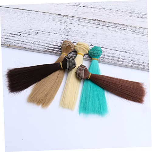Bonecas 5 Pçs Extensões De Cabelo Sintético Para Boneca Bjd Peruca De Boneca Cabelo Liso Perucas De