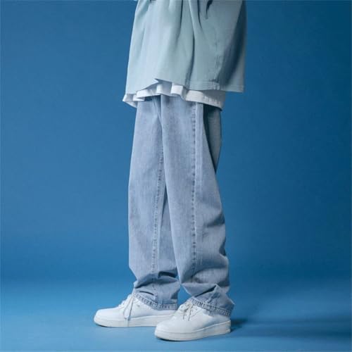 Men's Large Baggy Jeans Fashion Korean Style Denim Pants Casual Trousers2