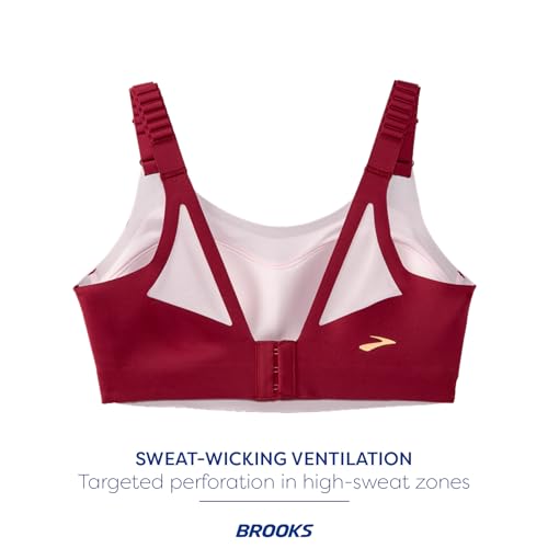 Image of Brooks Women's Scoopback 2.0 Sports Bra for High Impact Running, Workouts & Sports with Maximum Support - Razzmatazz /Quartz - 30 DD /E