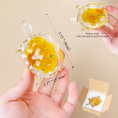 Estatua de Tortuga de Cristal y Resina 8.5 cm miniatura 2