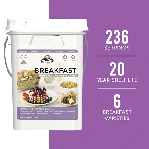 Augason Farms Breakfast Emergency Food Supply 11 lbs 1.8 oz 4 Gallon Pail