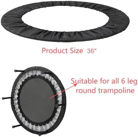 Mini Trampoline Spring Cover 36 IncH Replacement Safety Pad for 6 Holes Round Trampoline Tear-Resistant Oxford Cloth Easy to Install (Black) image 5