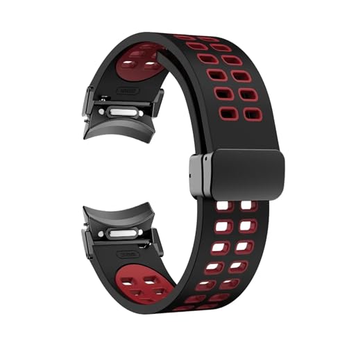 [���X] ���C�X�g���b�v Fit For Samsung Galaxy Watch 4 5 6 44mm 40mm �o���h Classic 47mm 43mm 46mm �N�C�b�N�t�B�b�g �V���R���u���X���b�g 5Pro 45mm(Black red-B)