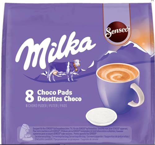 Chocolat Cacao Dosettes Compatible avec Senseo Milka Compatibles Machine, 8 Dosettes, Délicieux Mélange de Café et de Chocolat Milka pour un Moment de Pur...