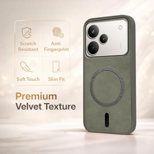 Image of Jkobi Leather Finish Back Cover Case for Realme P4 Pro (MagSafe Compatible Wireless Charging | Soft Touch | Camera Bump Protection)