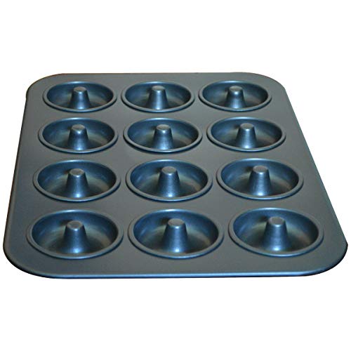 Twscvc Donut Baking Pans, Nonstick 12 Cavity Doughnut Pan, Carbon Steel Donut Mold And Mini Bagel Pan For Baking -Gray #TOP2