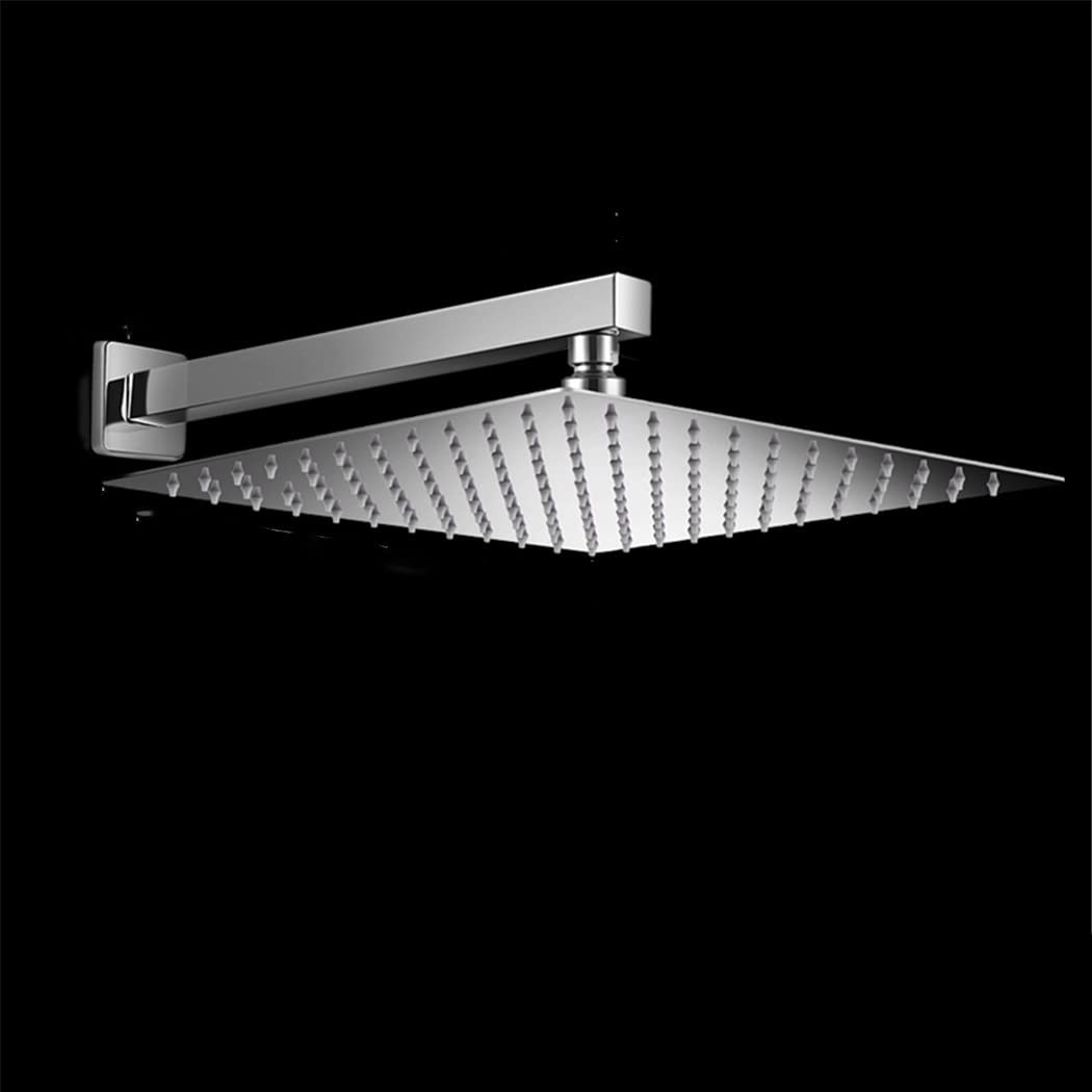 Pomme de douche carrée de plafond en acier inoxydable chromé effet miroir luxe