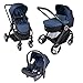 Chicco 4079146790000 Trio Best Friends Light Cochecito 3 in 1, 0 Meses +, Azul (Stone)