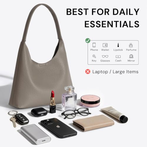 Image of Hobo Bags for Women, Small Slouchy Hobo Purse, Soft Vegan Leather Shoulder Bag Trendy Everyday Tote Handbag, 11'' (28cm)