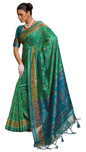 Image of SWORNOF Women's kanjivaram banarasi silk saree Zari Woven for festival Wedding silk with rich pallu Design sarees for women with Unstitched blouse piece