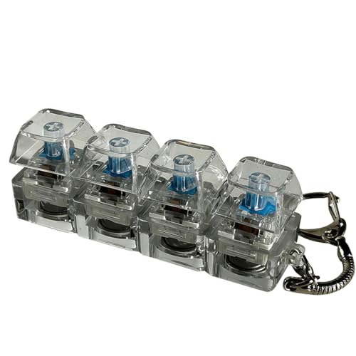 OIXYAZ Llaveros de teclado transparentes – Set de decoración de oficina creativo, juguete antiestrés ideal para adultos