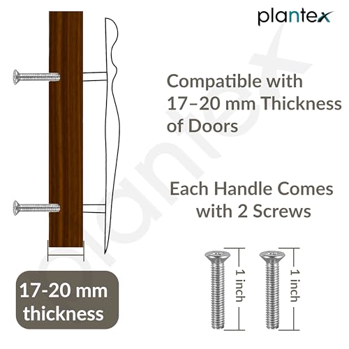 Image of Plantex Cabinet Handle /Pull-Push Handle for Wardrobe /224mm Handle for Drawer /Cupboard - Pack of 1 (Satin)