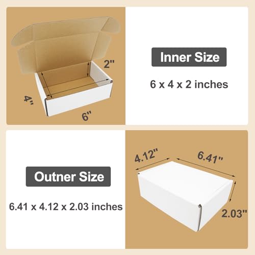 Cajas de envío de 6x4x2 pulgadas pack de 50 cajas de cartón corrugado planas 3
