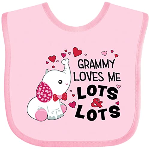 inktastic Grammy Loves Me Lots and Lots- Cute Elephant Baby Bib