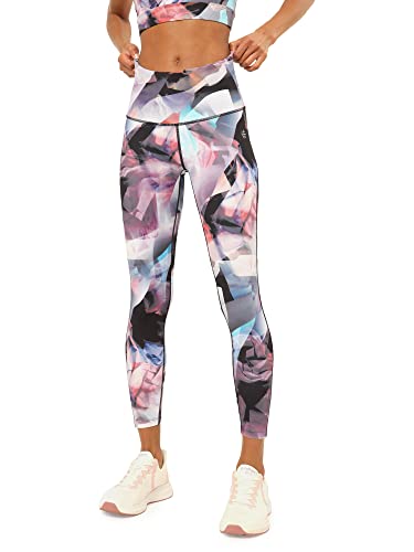 Image of CULT High Waist Running Tights with Side Pocket | Geometric Print | Breathable | Moisture-Wicking | Curved Hem