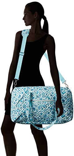 Vera Bradley Women's Signature Cotton Lay Flat Travel Duffel Travel Bag, Cloud Vine, One Size