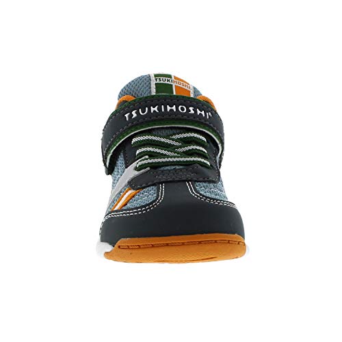 Tsukihoshi 1521 Kaz Strap-Closure Machine-Washable Child Sneaker Shoe With Wide Toe Box And Slip-Resistant, Non-Marking Outsole - Charcoal/Sea, 8 Toddler (1-4 Years) #TOP4