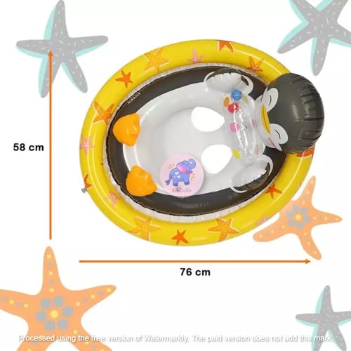 Image of Inflatable Kiddie Float | Water Baby Floater for Kids| Safe Anti-flip Diaper Style Swim Tube Rider| Swim Pool Tube for Toddlers|Multicolor Cute Swimming Pool Safety Seat (Turtle)