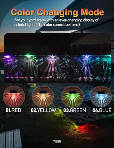 TIJNN Solar Deck Lights Outdoor, Solar Fence Lights Waterproof Led for Outdoor Stairs, Step, Yard,Patio Decor Illumination - 8 Pack