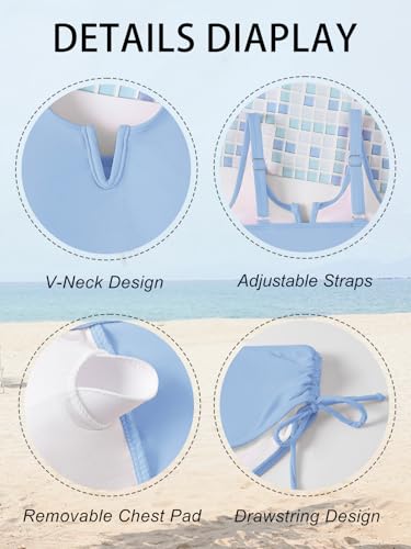 AMAWMW Girls Swimsuits Bikini Set Kids Cutout Bathing Suit Two Piece Girls' Swimwear 7-16 Years, Blue, 7-8 Years — view 5
