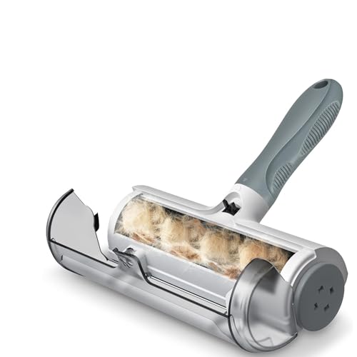 GMFRXII Pet Hair Remover Roller Reusable Animal Hair Removal Brush for Dogs and Cats Self Clean Pet Fur from Carpet Furniture Rugs Laundry Clothes and Bedding Sofa Grey
