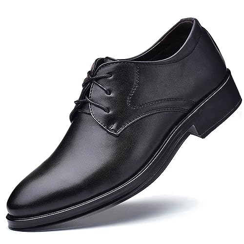 Men's Classic Matte Upper Oxfords Business Formal Lace Up Leather Lace Up Dress Shoes for Men
