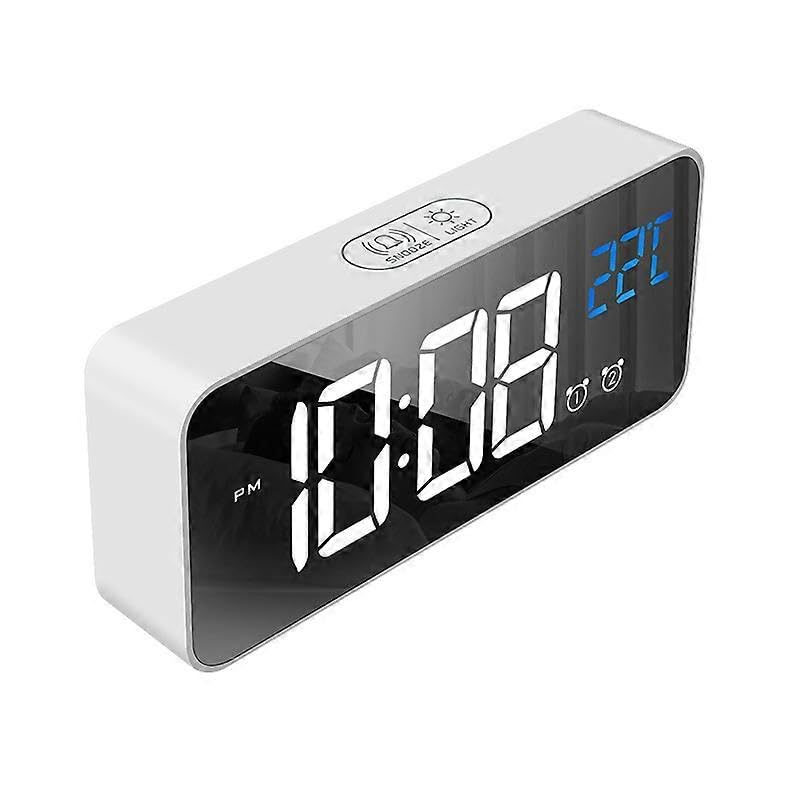Dww-1 czarny cyfrowy budzik, budzik LED z funkcją drzemki, port ładowania USB (czarny) 17,5 cm x 4 cm x 7,5 cm