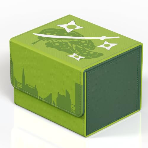 Image of Kabinka MTG Deck Box with Embossed Design, Fits 120+ Sleeved Cards, Green