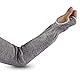 CYSFETENA 45 cm/17.71in Schutzhülle für Arme,Gray Hppe Material Schnittfeste Handschuhe,Schnittschutz Arm mit Daumenloch für Gartenarbeit Bauarbeiter Outdoor Aktivitäten Sportler
